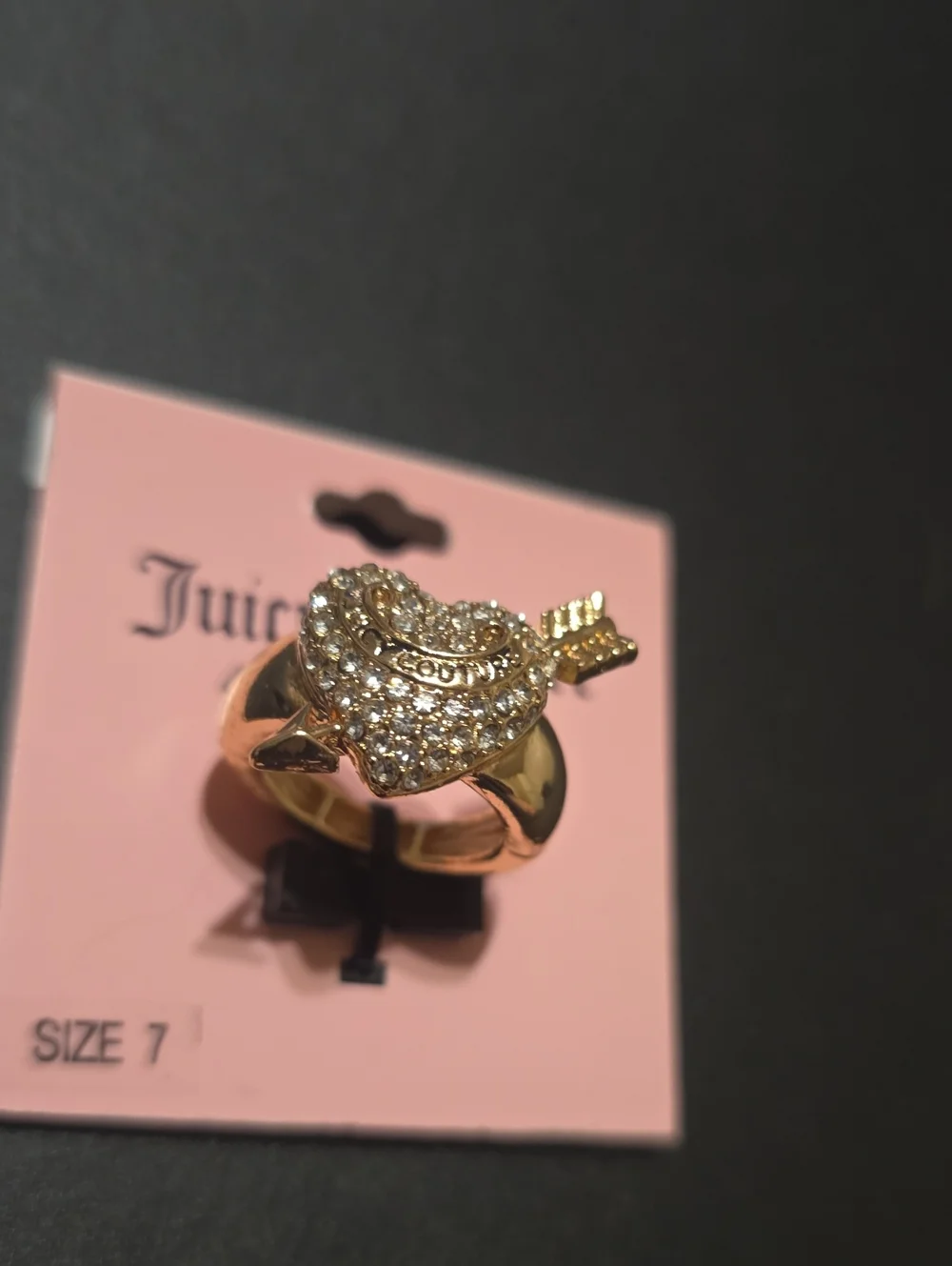 Juicy Couture RARE Cupid's Arrow Heart Ring Size 7 NWT